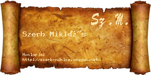 Szerb Miklós névjegykártya