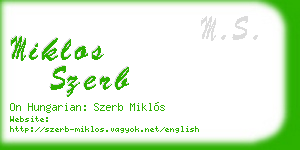 miklos szerb business card